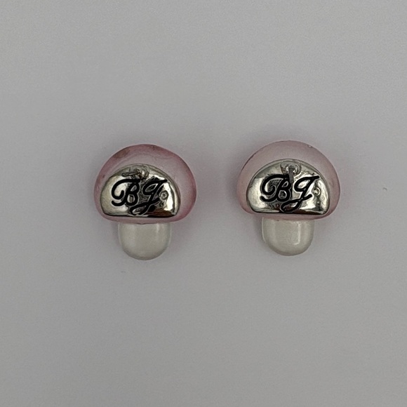 Betsey Johnson Pink Mushroom Crystal Earrings with Rhinestones NIB - Picture 3 of 5